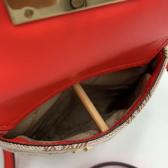 Michael Kors Sloan Editor Small Phone Logo Jacquard Crossbody Grapefruit Multi - Picture 10 of 16